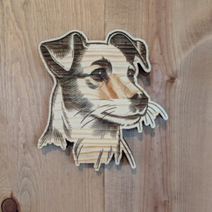 Wooden Jack Russell Terrier Art