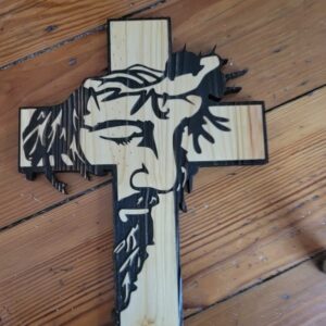 Beautiful Jesus on the Cross Wood Art