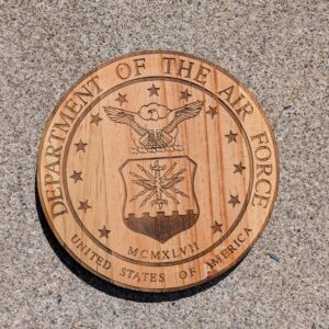 United States Air Force Engraved Wooden Plaque – Laser‑Etched Military Seal Décor
