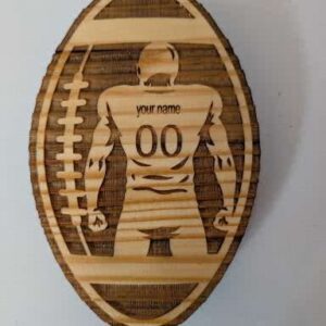 Personalized Football Player Engraved Wooden Plaque – Custom Name & Number Sports Gift