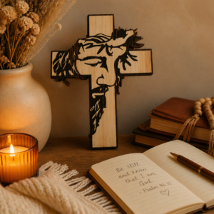Beautiful Jesus on the Cross Wood Art