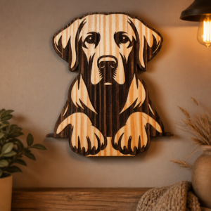 Handcrafted Wooden Labrador Wall Art – Cozy Rustic Décor for Dog Lovers