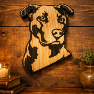 Stunning Handcrafted Pitbull Wall Art