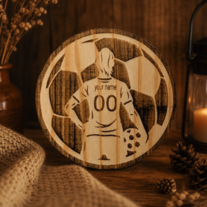 Personalized Soccer Player Engraved Wood Plaque – Custom Jersey Sports Gift